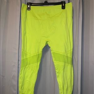neon lime green/yellow fabletics leggings